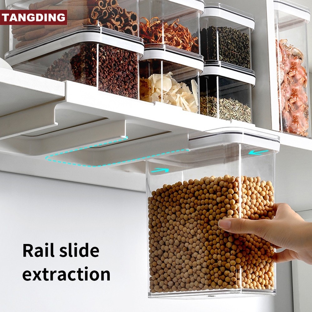 【COD Tangding】0.9/2.4/3.4L Fridge Organizer Clear Airtight Cereal Food Fresh Box Sealed Jar Storage Container
