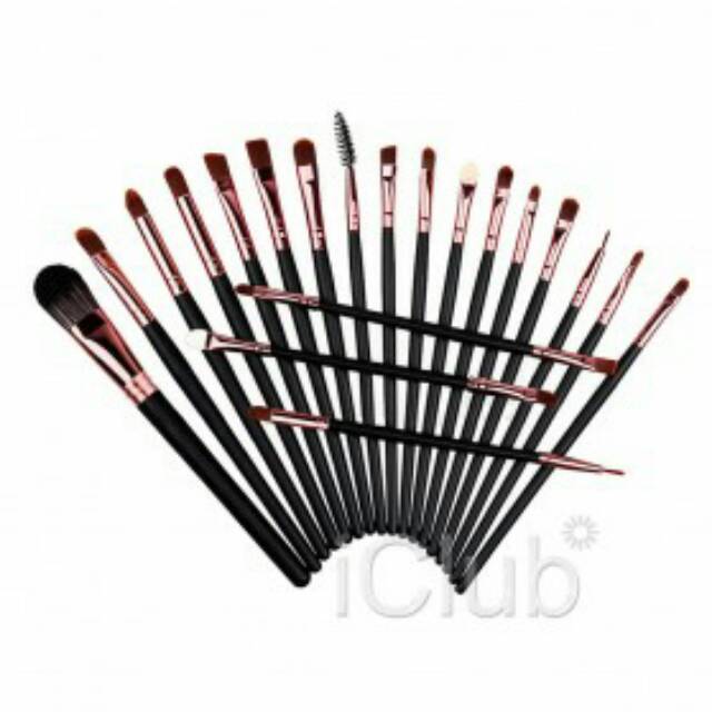 Kuas Make Up UK Professional Cosmetic Brush 20 Set - Black/Brown