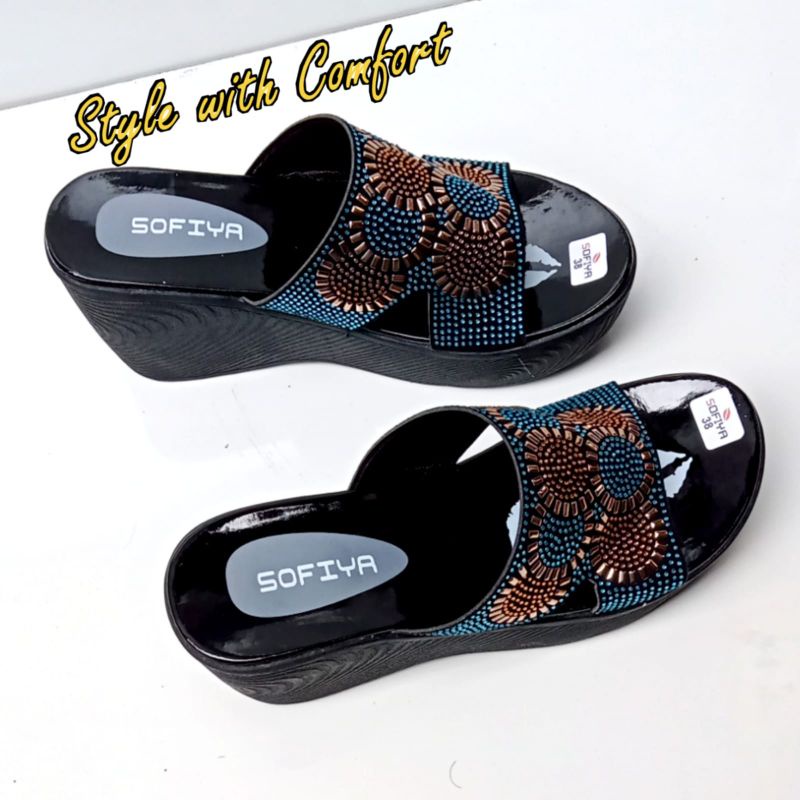 Sandal Wanita Sofiya Model Terbaru Harga Grosiran/Sandal Pesta Terlaris Wanita Remaja/Sandal Wedges Wanita Trendi