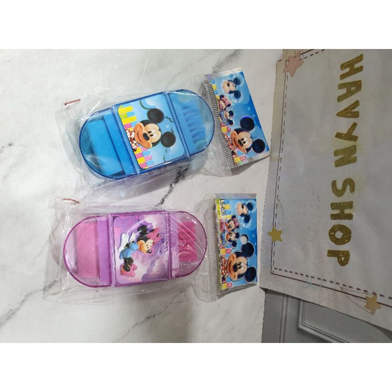serutan 3 IN 1/serutan + hapusan + sikat/rautan sikat lucu/orotan anak-Mickey