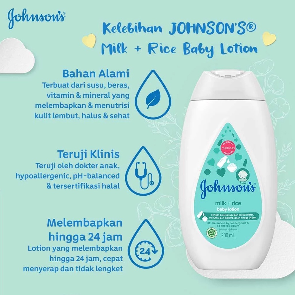 Johnson Baby Lotion | Milk Rice Cotton Touch