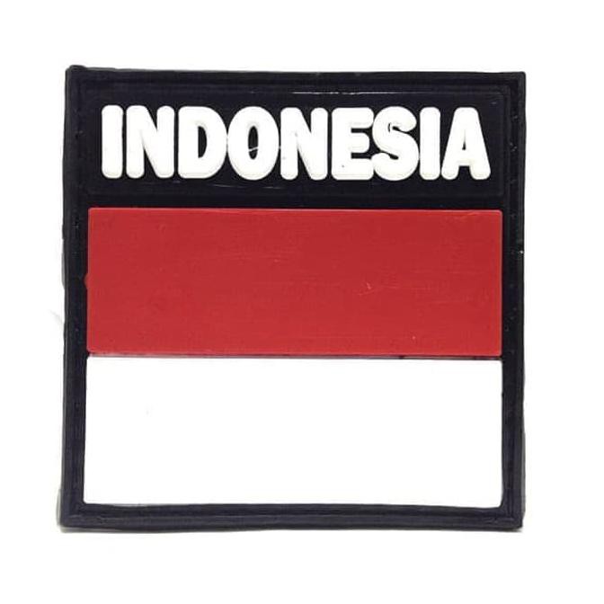 Buruan Beli] Stiker Patch Rubber Perekat Velcro Karet Besar Emblem Kotak Indonesia