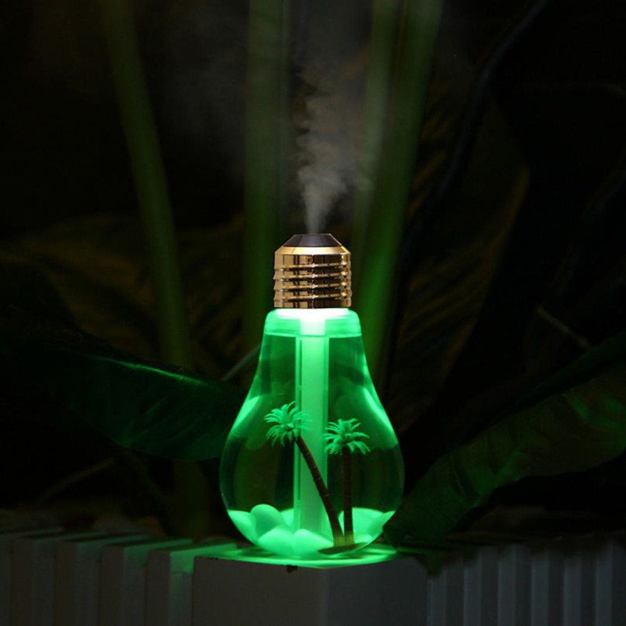 Humidifier / Diffuser Aromaterapi 400ml Bentuk Bohlam Lampu Malam