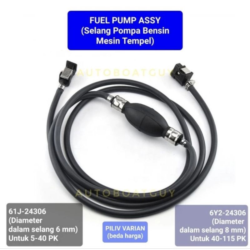 Selang Bensin Mesin Tempel ( Outboard Motor Fuel Primary Pump ) kompatibel Yamaha Hangkai Parsun