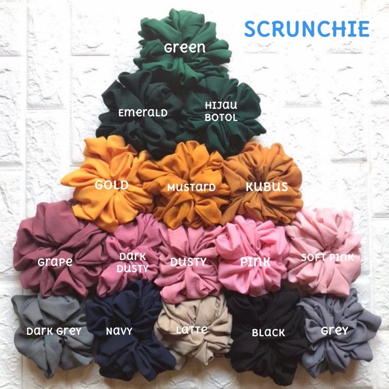 SCRUNCHIE JUMBO BABYDOLL DIAMOND VOAL POLYCOTTON / IKAT RAMBUT / IKET RAMBUT ANTI PUSING