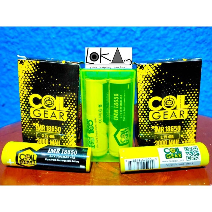 Promo AUTHENTIC COIL GEAR 3000mAH 40A 3.7V - BATTERY - BATERAI - Merah Murah