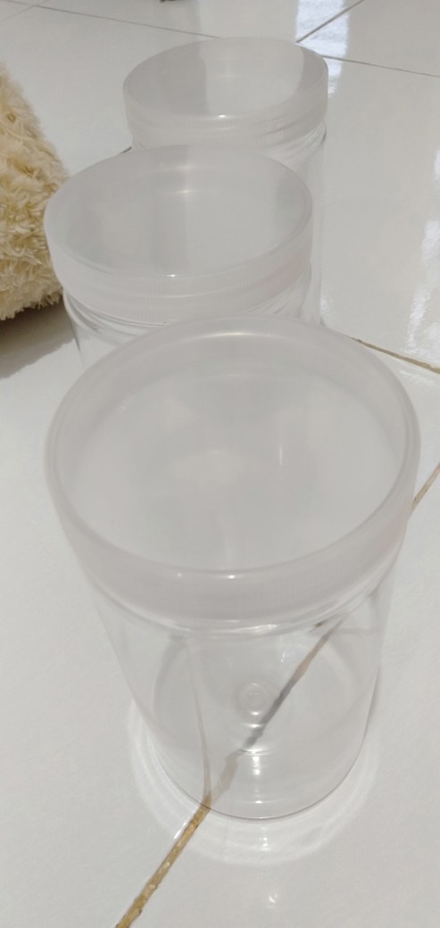 Toples/ Jar Plastik Tinggi Tanpa Gagang 1000 Ml Cokelat/kue Kering Murah Astor Keju Ikan Cupang