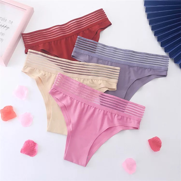 Celana Dalam Wanita pinggang lebar transparan Thong Mulus Celana Dalam Brief Sexy Seamless G Sting 3C210