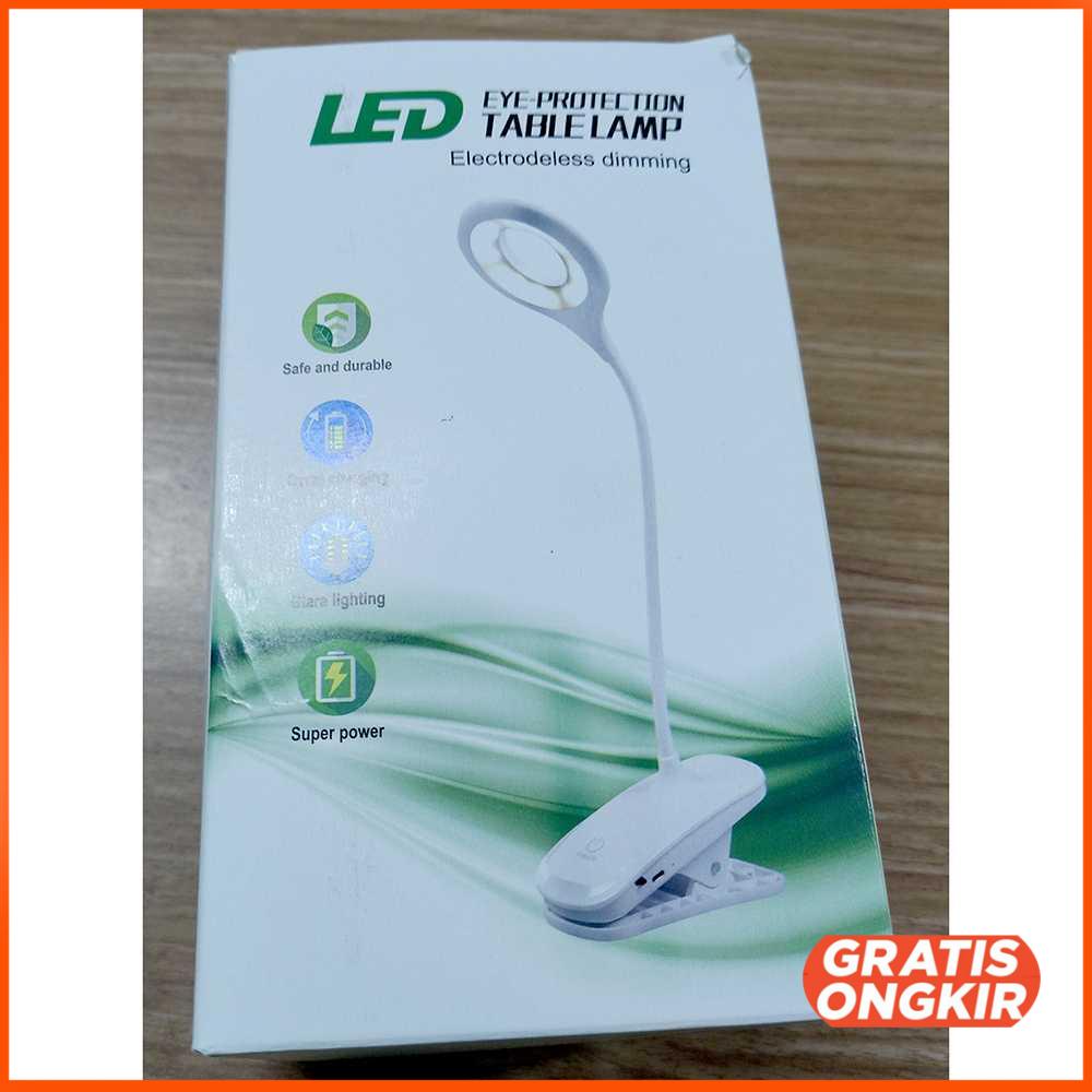 Lampu Meja Belajar Jepit Rechargeable Desk Lamp Clip 7013-A