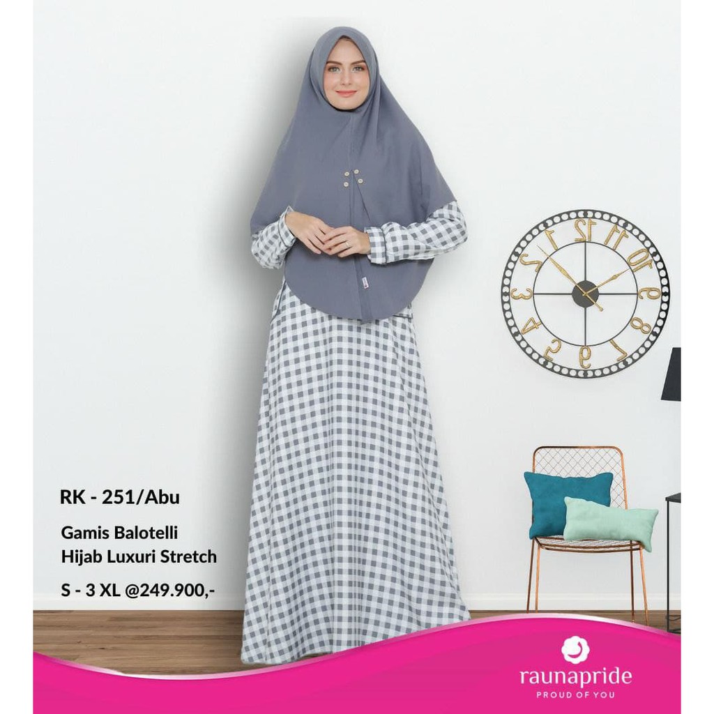 Dress Muslim Syar'i / Gamis Rauna / RK -251,252,253 / Fashion Muslim