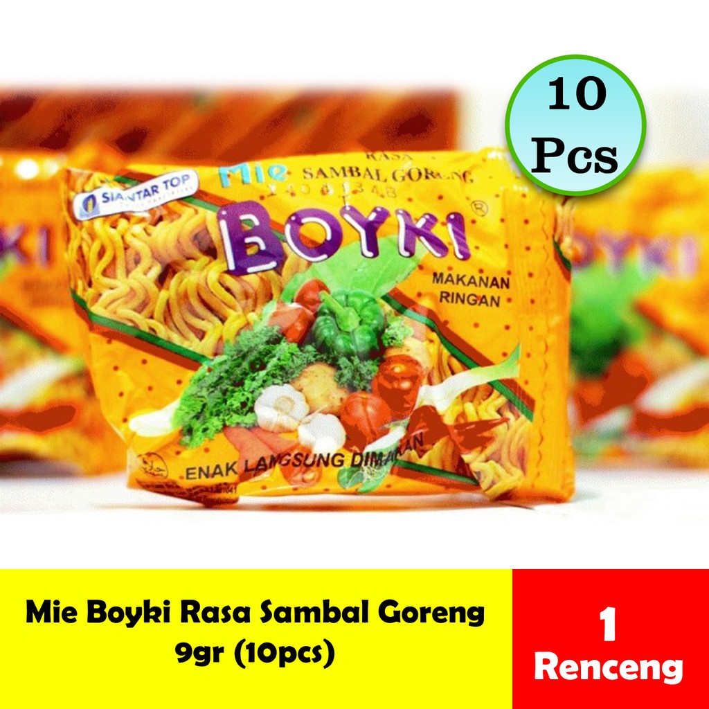 

Mie Boyki rasa Sambal Goreng Renceng (10pcs) Cemilan / Snack Jadul Tempo Dulu Nostalgia