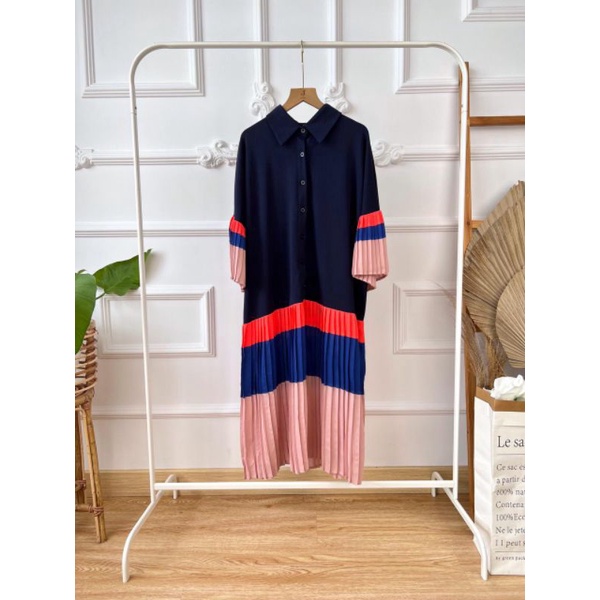 Tunik - Midi Dress - plisket - importl