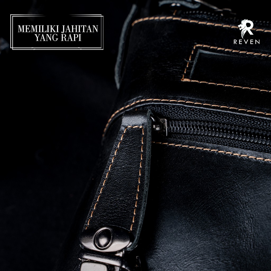 REVEN LEATHER - Tas Pria Keychain Slingbag Terbaru Selempang Full Kulit Logan