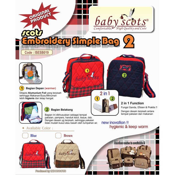 Tas Bayi Penahan suhu Baby Scots  /  Warmer Bag /   Tas Bayi