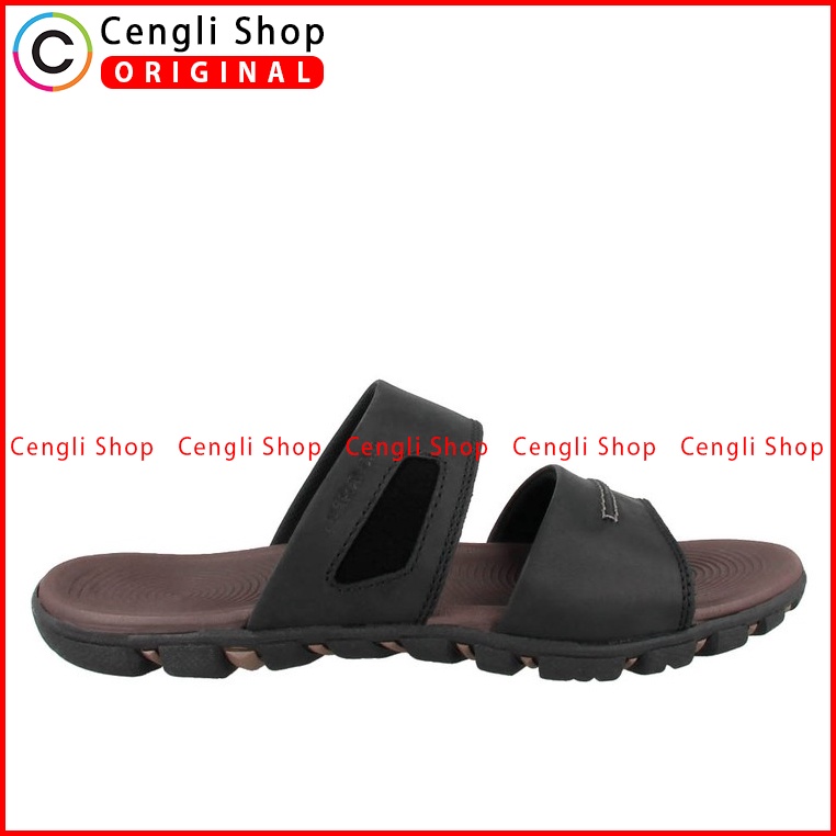 SANDAL SLIDE PAKALOLO PRIA ORIGINAL CASUAL KULIT ASLI HITAM PB13