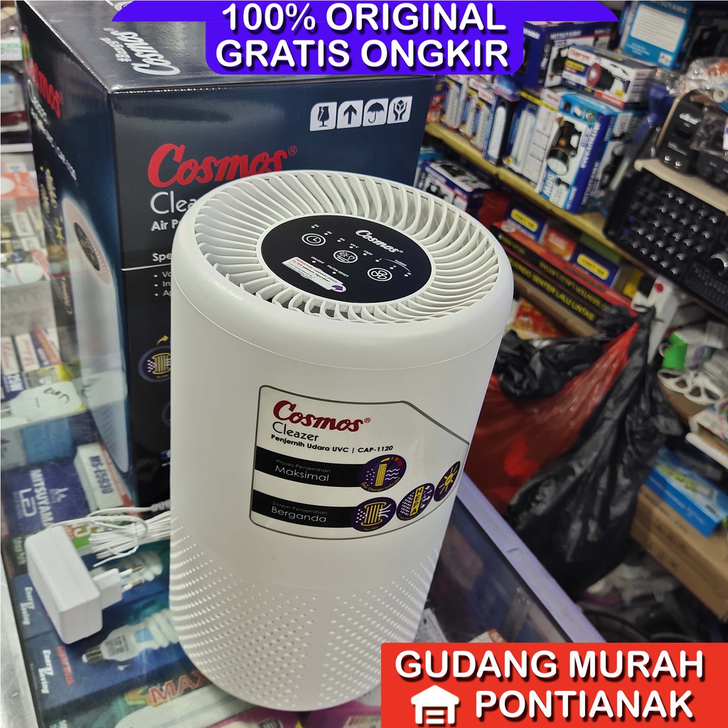 Air Purifier Cosmos PEMBERSIH VIRUS dengan Hepa Filter dan UVC Sistem Penjernihan Ganda CAP-1120