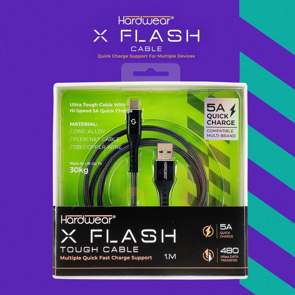 Kabel Data USB Type C Hardwear X Flash - Fast Charging 5A