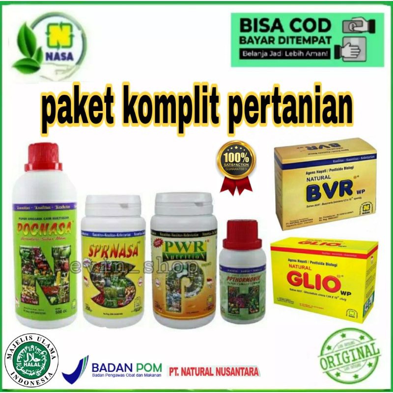 paket lengkap pertanian/pupuk nasa/pupuk apdi/glio/bvr/ppthormonik/Pwr/supernasa/pocnasa/pupuk cabe