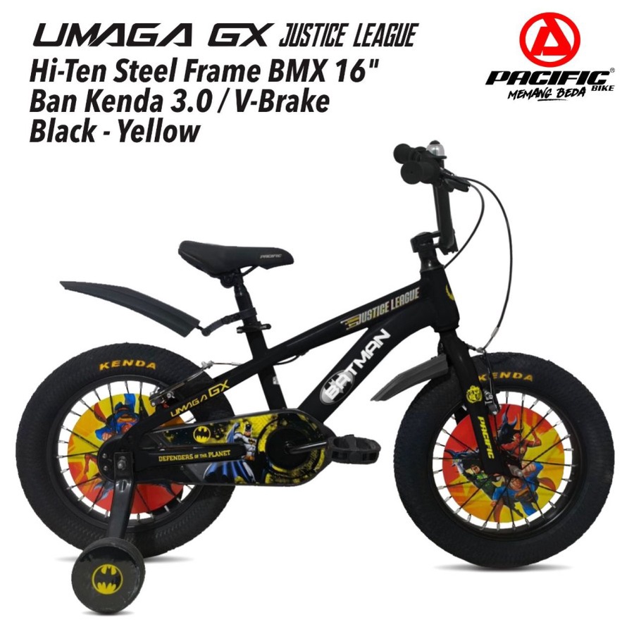 SEPEDA ANAK PACIFIC BMX UMAGA GX JUSTICE LEAGUE 16”  FRAME STEEL V-BRAKE BICYCLE