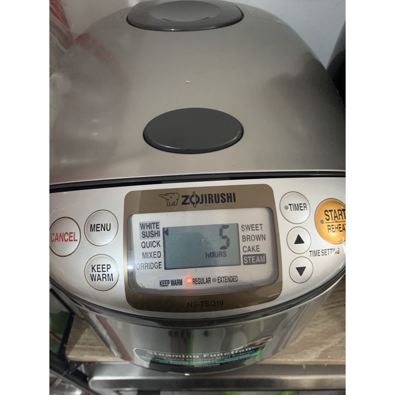 Zojirushi Rice Cooker Digital Fuzzy Logic NS-TSQ18 XJ - 1.8 Liter Stainless Brown