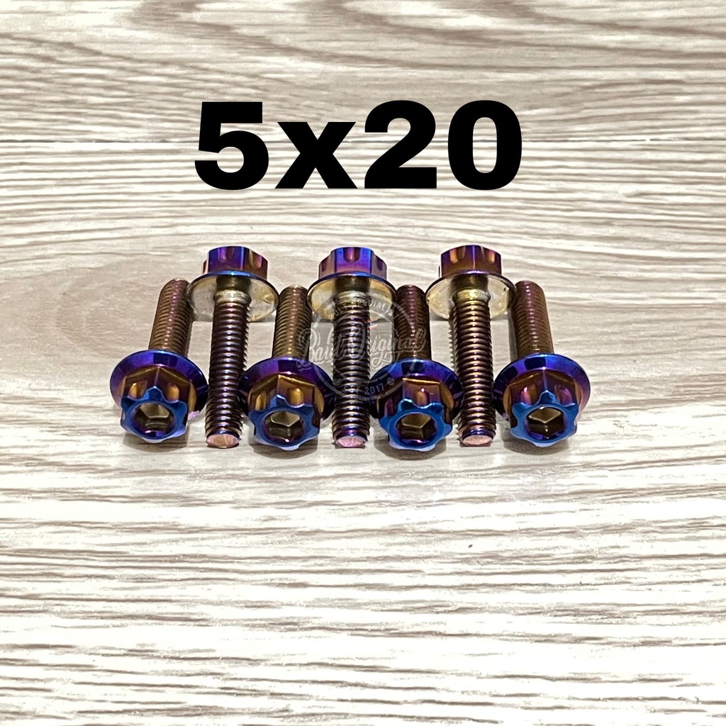 Baut probolt 5x20 blue new model drat 8 panjang 2cm ori thailand