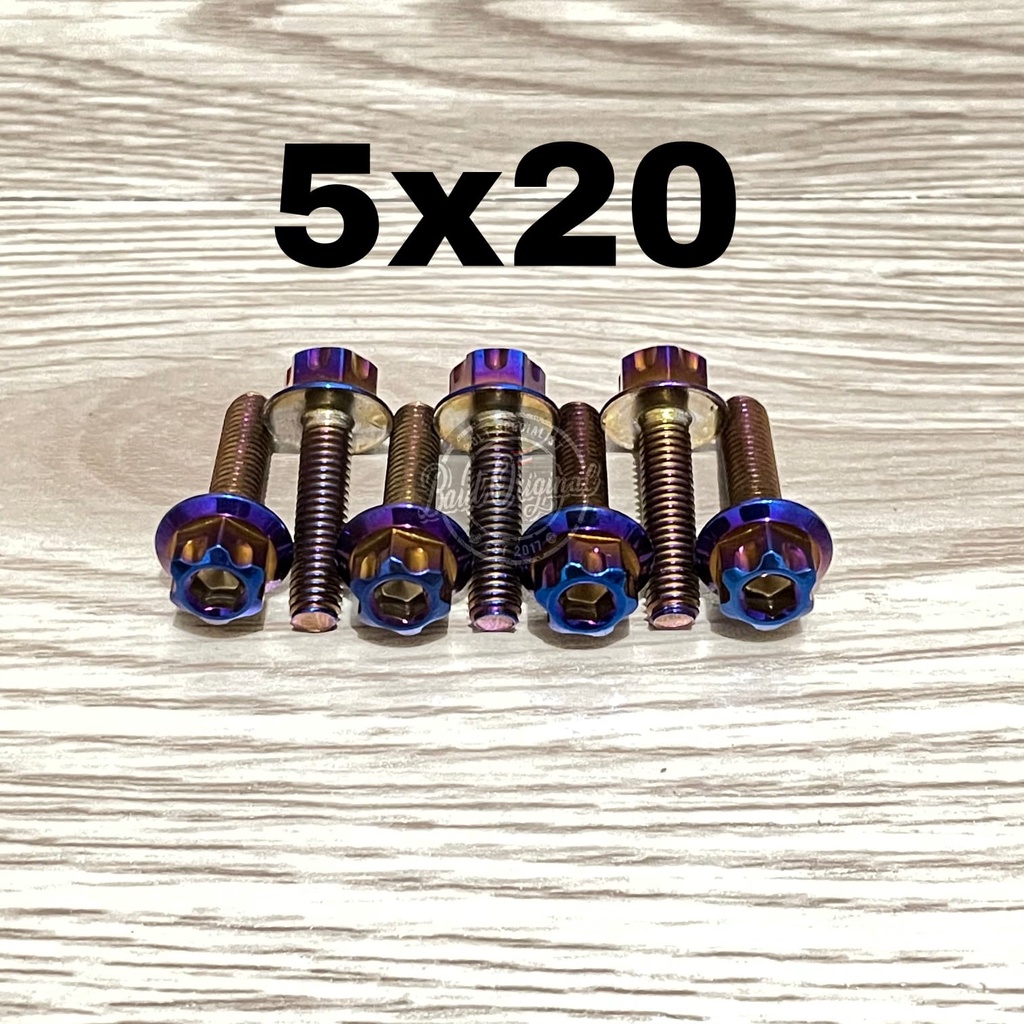 Baut probolt 5x20 blue new model drat 8 panjang 2cm ori thailand