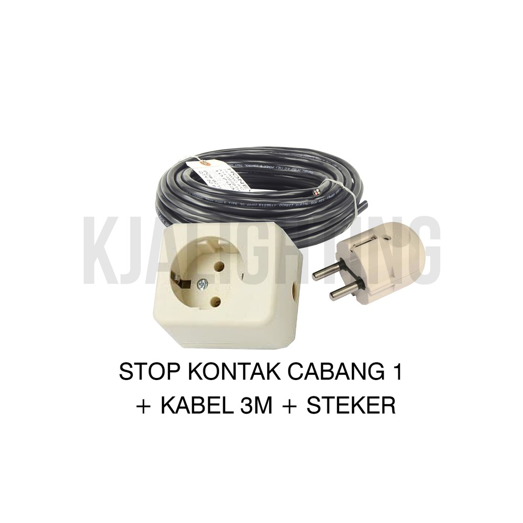 STOP KONTAK CABANG 1 + KABEL 3M + STEKER BUNDLE