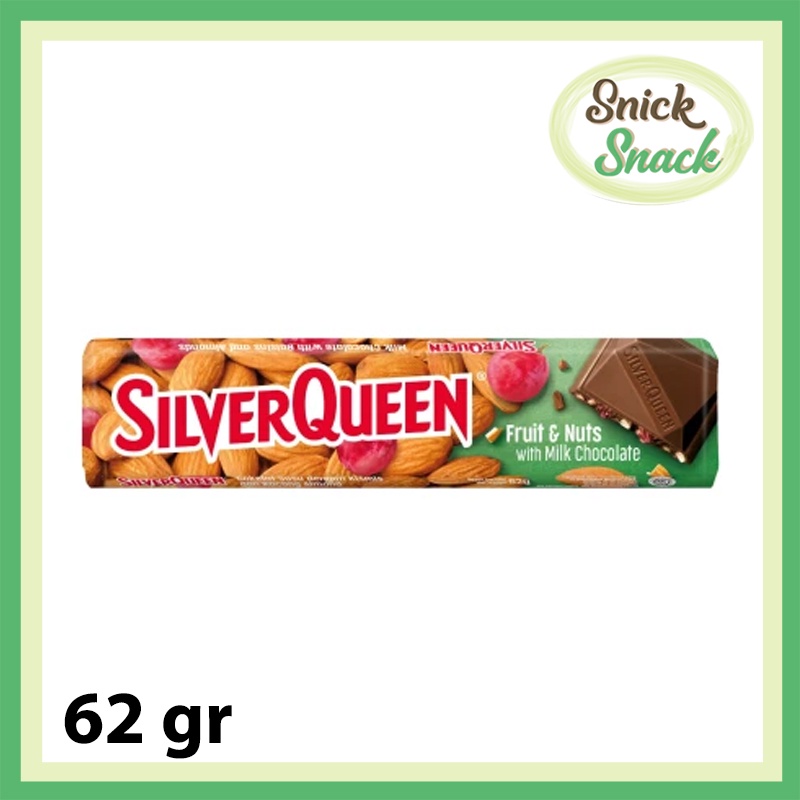 

Silver Queen Fruit and Nut 62 gr Coklat Silverqueen Chocolate Bar 28gr