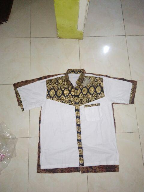 Diskon Bswart Batik Hrb026 Kenongo Hem Pendek Padi Pekalongan M L Xl Batik Pria Murah Modern Grosir