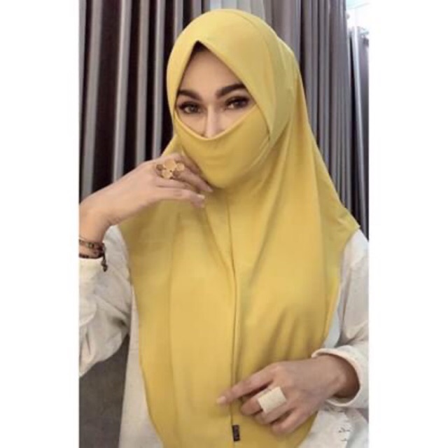 KERUDUNG MASKER SERIA NON PET/JILBAB MASKER NIQOB/BERGO HIJAB INSTAN JERSY