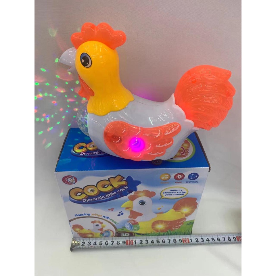 MAINAN ANAK AYAM DYNAMIC 3D LITTLE COCK - 308 musik led lampu