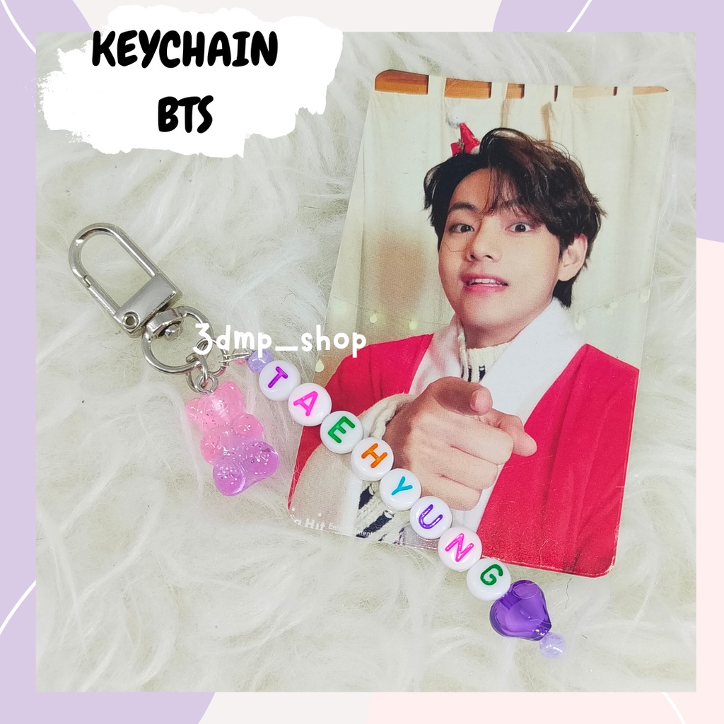 Gantungan kunci nama keychain bts