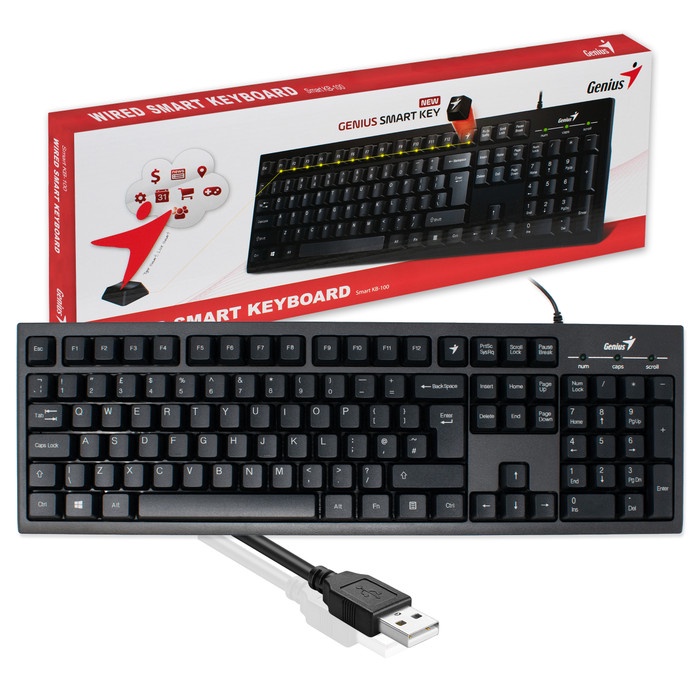 Keyboard Wired Genius KB-100 (Wired Smart Keyboard)