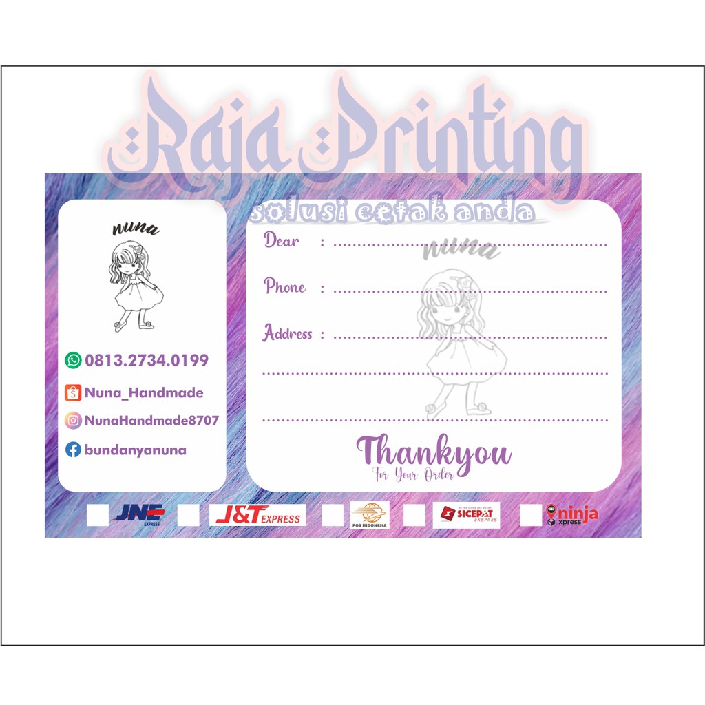 

STIKER LABEL PENGIRIMAN FREE DESAIN BAHAN MATTE/DOFF