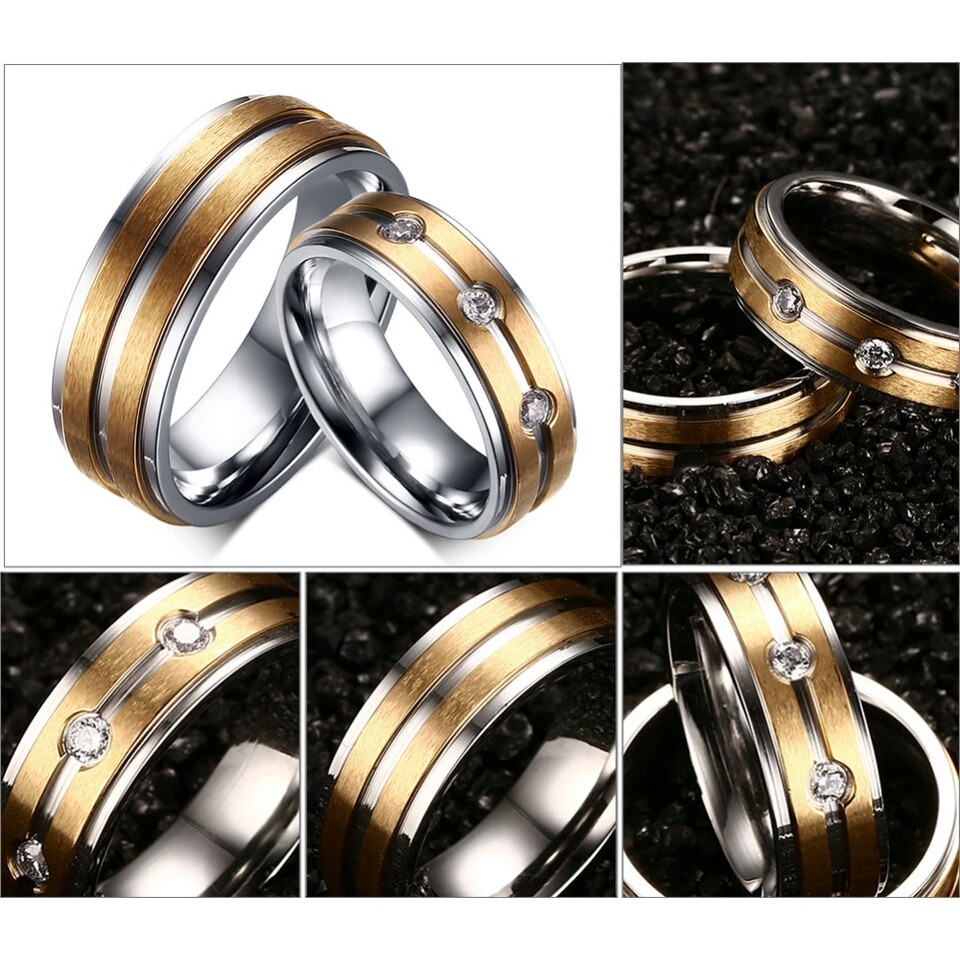 Cincin Couple / Tunangan / Nikah / Pasangan / Titanium C006