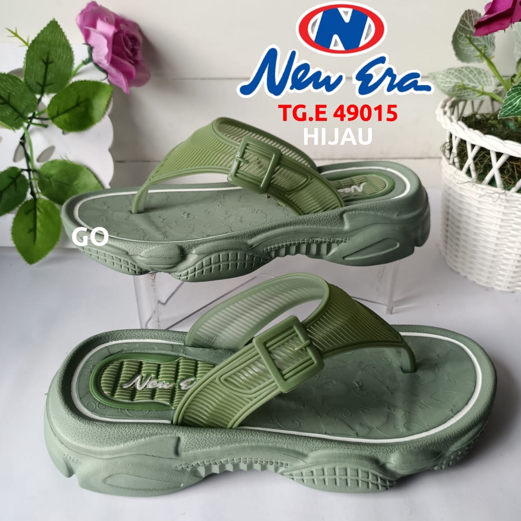 gof NEW ERA TK E 49015 Sandal Japit Wanita Sandal Wedgest Berkualitas Sandal Karet Anti Air terbaru Nyaman Kekinian