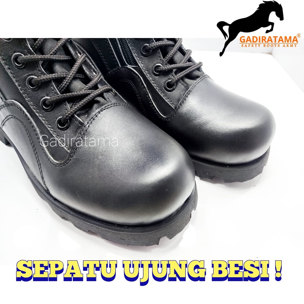 sepatu PDL terbaru TNI POLRI kulit ASLI ujung BESI OUTSOLE RADIAL GADIRATAMA!