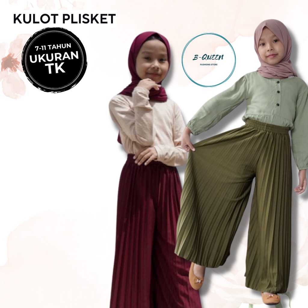 Celana Kulot Plisket anak 6-7 tahun Premium 100% Original