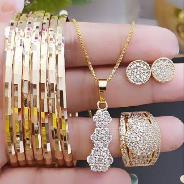 Xuping set perhiasan lapis emas 24k 1807