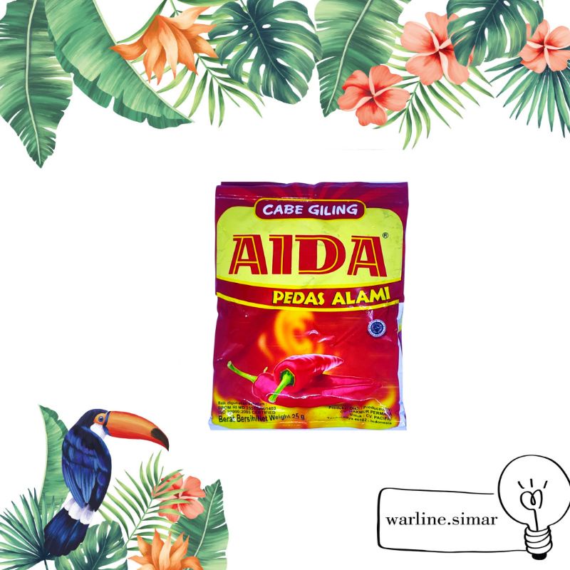 

Bumbu Aida Sachet 25gr Bubuk Cabe Pedas Aida Sachet Bumbu Bubuk Cabai Aida Cabe Giling Aida Pedas Alami