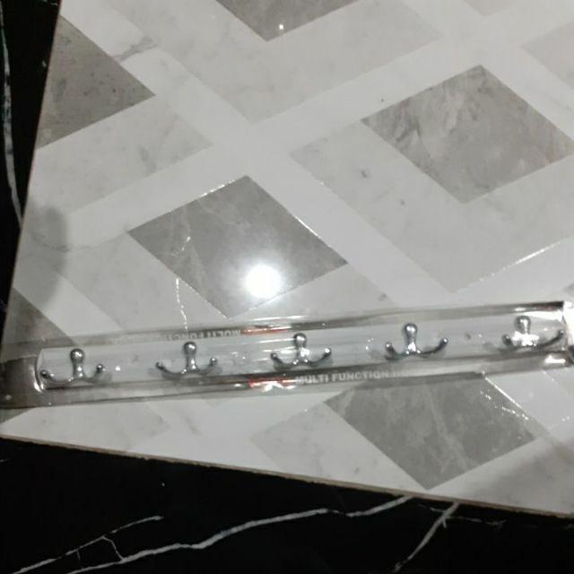 Gantungan Baju Dinding 5 Kait Stainless V Hanger Kamar Mandi