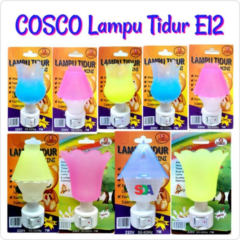 Lampu Tidur Cosco 225/226/228/229 / Minilamp Cosco 7W FREE LAMPU