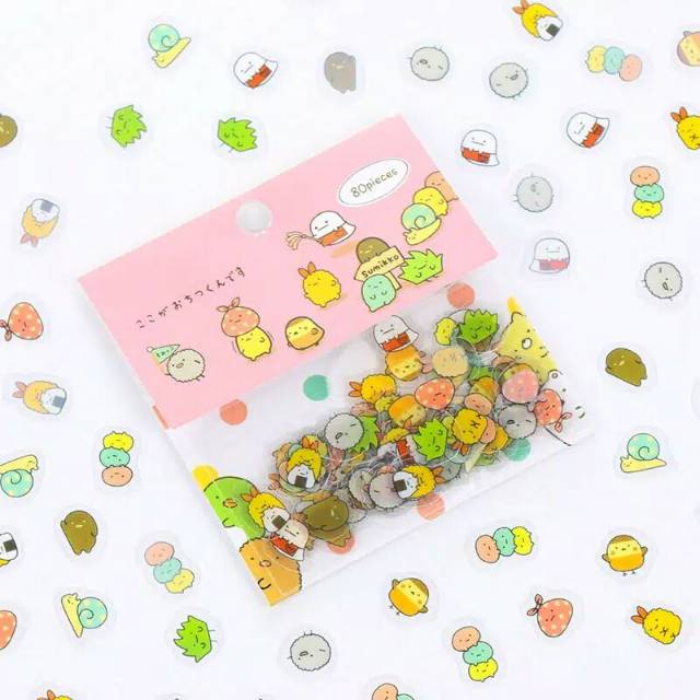 T2- San X SUMIKKO GURASHI, RILAKKUMA, NYANKO & CIRCUS mini sticker isi 80pcs