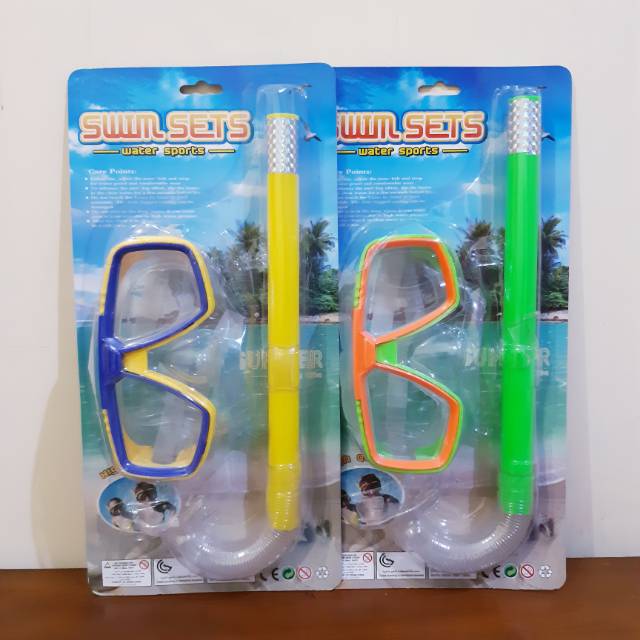 Set Kacamata &amp; Selang Snorkel Dewasa Alat Selam Renang Snorkeling Anak