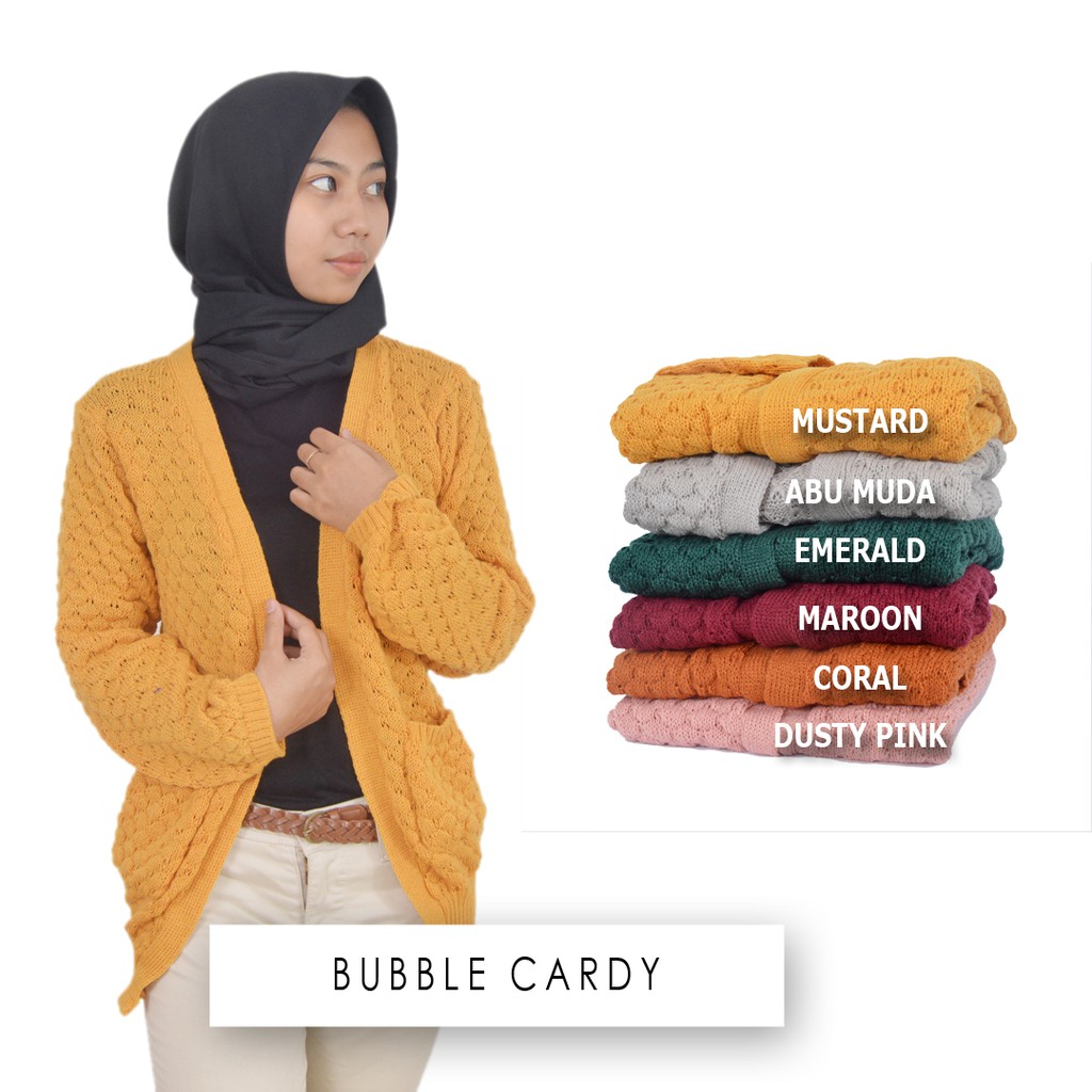 BUBBLE CARDY baju  wanita  baju  rajut  kardigan 