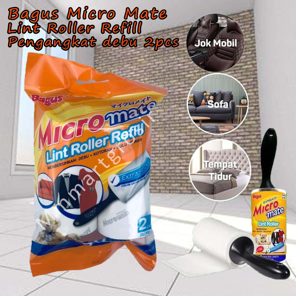 Bagus Micro Mate / Lint Roller Refill / Pengangkat debu / 2pcs