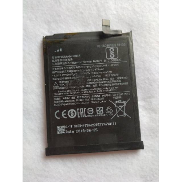 baterai xioami a2 lite original copotan