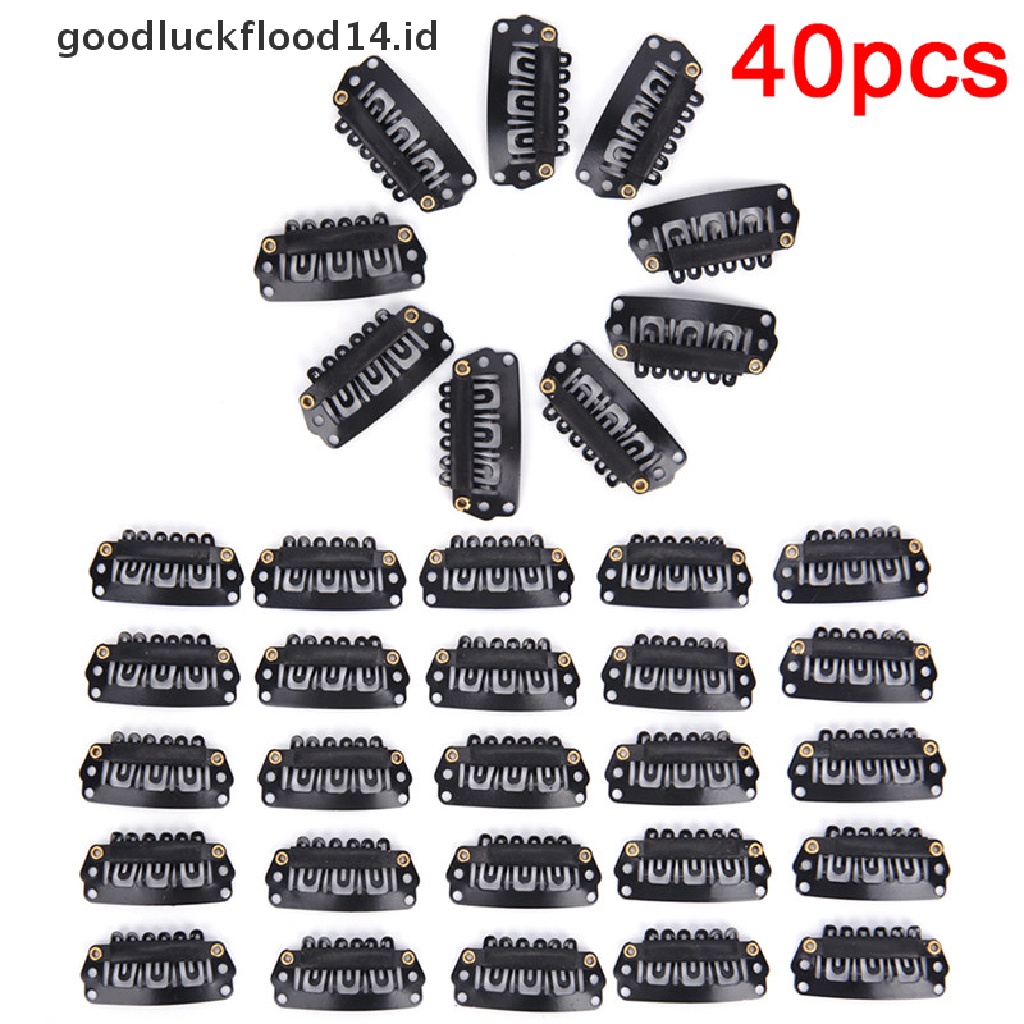 40pcs Klip Snap Bentuk U Bahan Steel Untuk Ekstensi Rambut