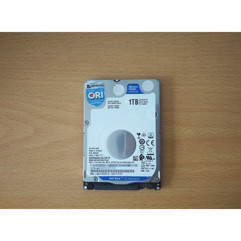 WD Blue 1TB 2.5&quot; 5400RPM 128MB Cache - HDD Laptop Mini PC 7mm WD10SPZX