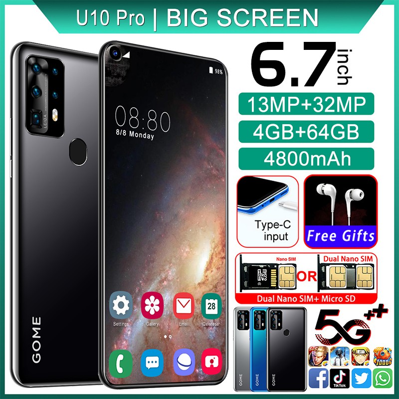 Hp Android Gome U10 Pro Ram 4gb Rom 64gb Jaringan 4g Smartphone 6 7 Shopee Indonesia